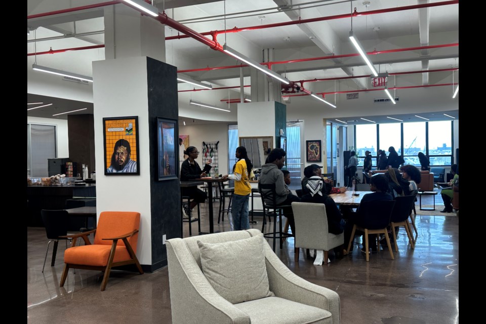 Inside Ember High School's DUMBO campus. 