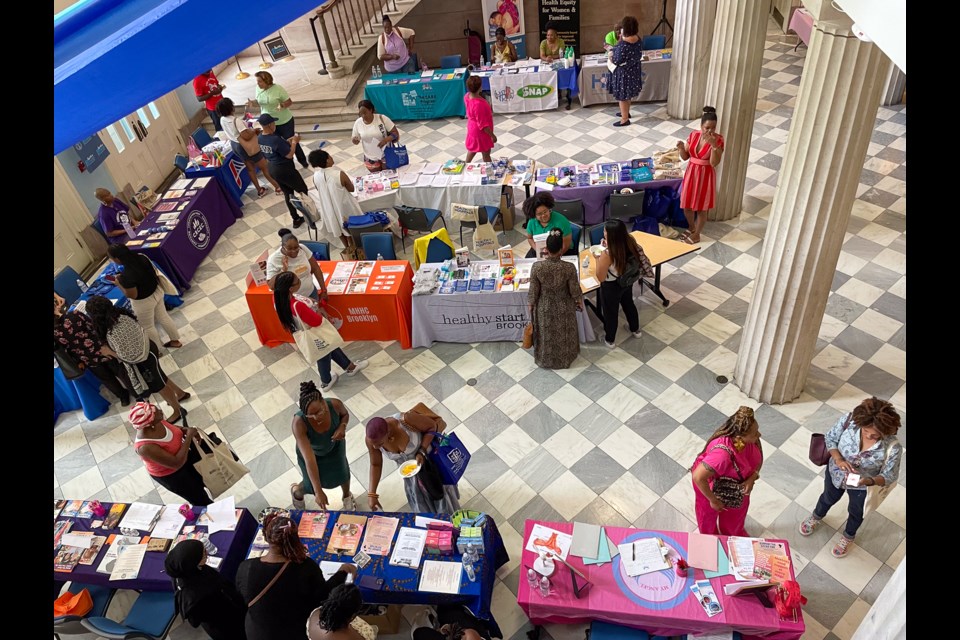 The maternal health expo at Brooklyn Borough Hall. 