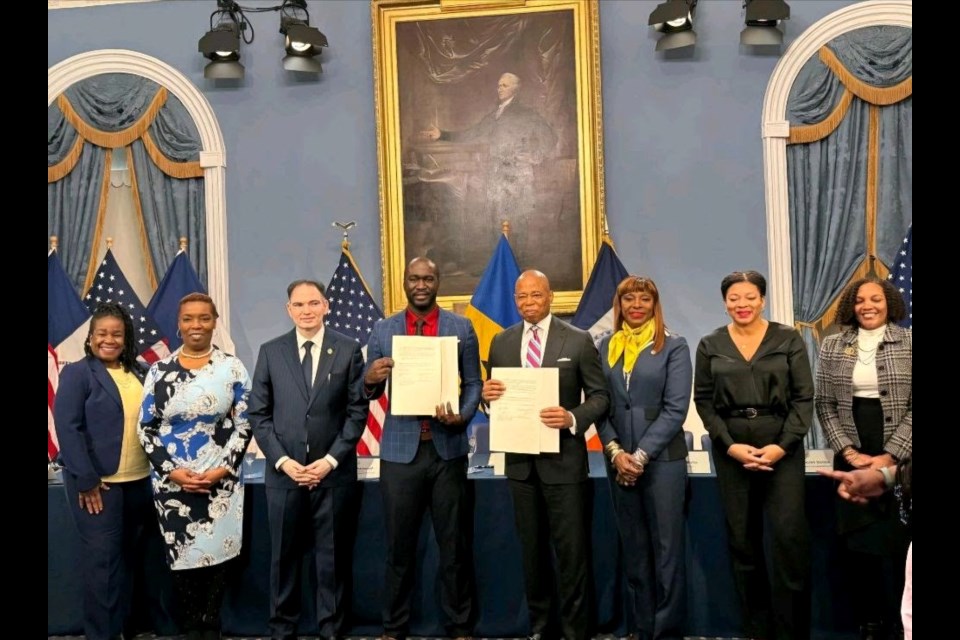 A historic agreement was signed yesterday between New York City and Bridgetown, Barbados, marking a significant step in honoring shared history, economic development, and cultural ties. 