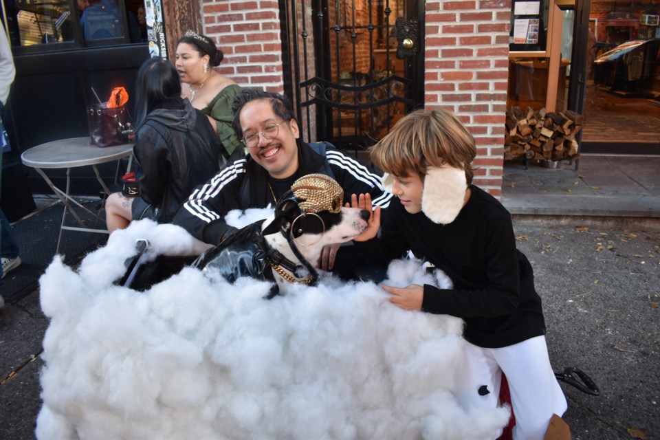 Winner of the dog costume contest Dusty Doggerton and his owner Phil.