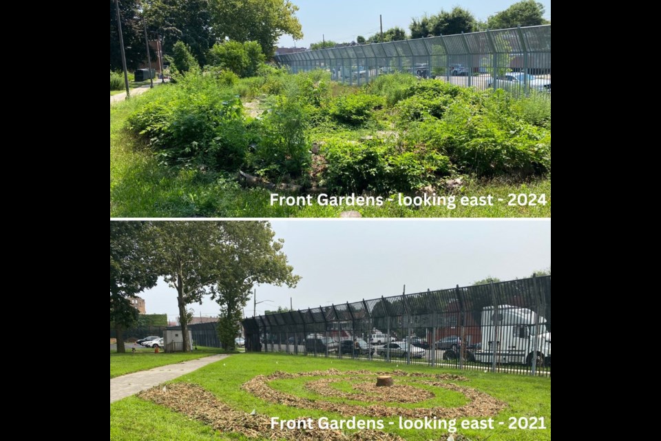 Front gardens facing east comparison