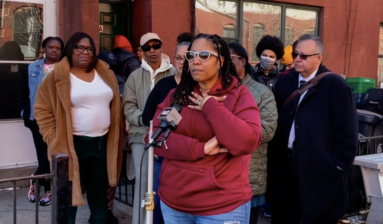 Deshana Gooding, a tenant at Red Hook Gardens, said the housing complex's landlord, the Carroll Gardens Association, is not making necessary repairs and helping older residents move to a proper location. 