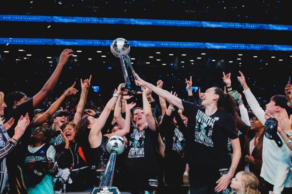 The New York Liberty wins the WNBA Championship on Oct. 20, 2024 at Barclays Center.