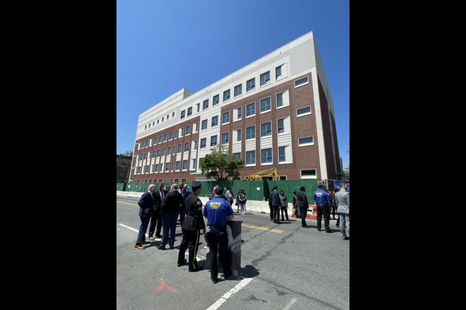 The exterior of P.S. 331, the Detective Wenjian Liu School of Civics and Entrepreneurship.