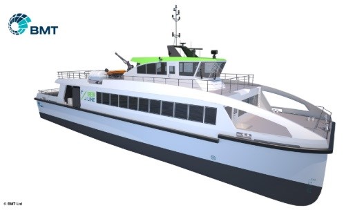 A design of the vessel which would travel between Vancouver and Bowen and Gibsons. 