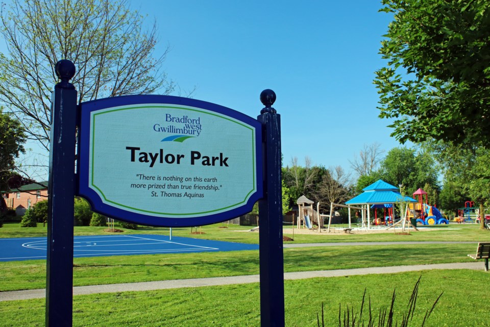 After one year of construction, Bradford’s Taylor Park officially reopened Tuesday evening July 18 and now features an accessible play ground, updated play equipment, basketball courts, tennis courts, a community garden, a shade structure, 60 tree plantings and a multi-use trail that extends through wooded lot to the west and connects to Simcoe Road.