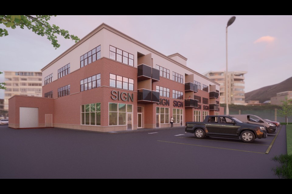 A render included in the application from Bradford Capital Holdings Inc. shows how the three-storey mixed-use building on the south side of Line 6, about 125 metres west of Simcoe Road might look, and was also included in the agenda for the regular meeting of council on Tuesday evening, Jan. 16.