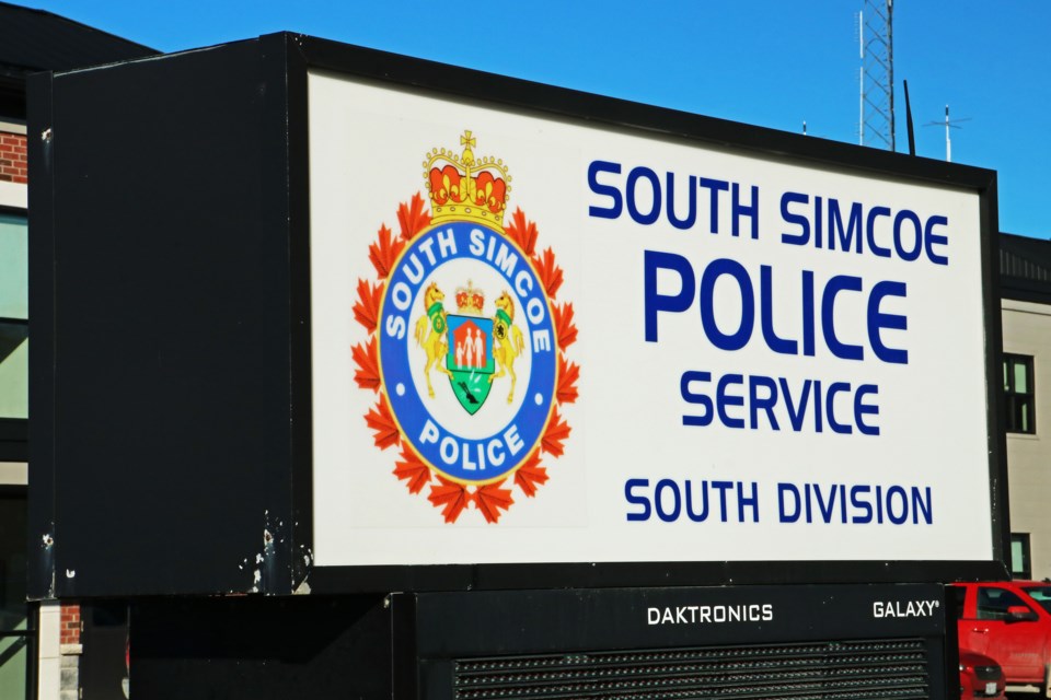The sign outside the South Simcoe Police Service South Division building in Bradford.