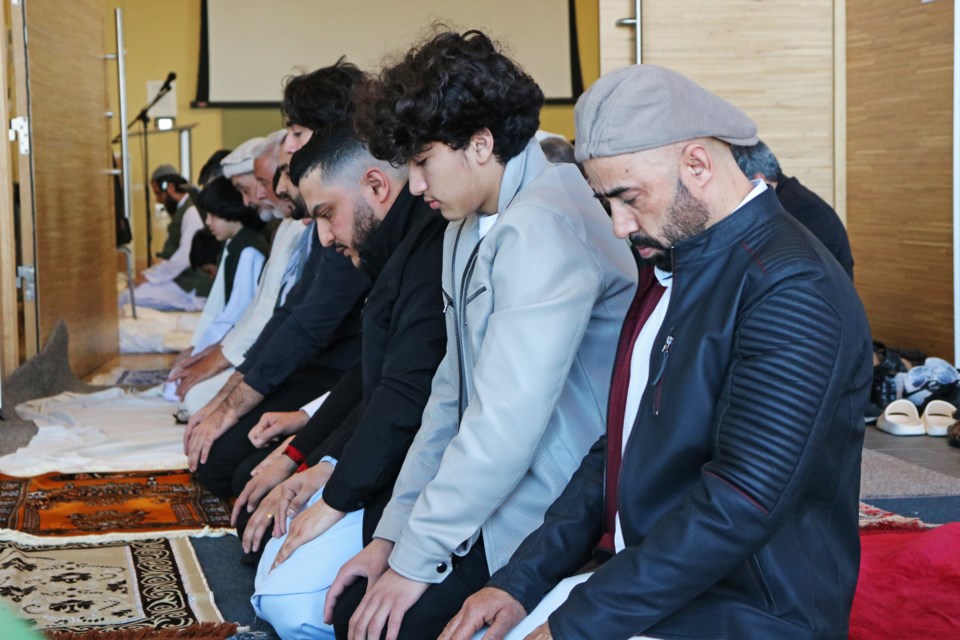 More than 120 people turned out to celebrate the end of Ramadan, so many that not everyone could fit in the Zima Room as part of an Eid al-Fitr event hosted by the Islamic Society of Simcoe County at the Bradford West Gwillimbury Public Library on April 10.