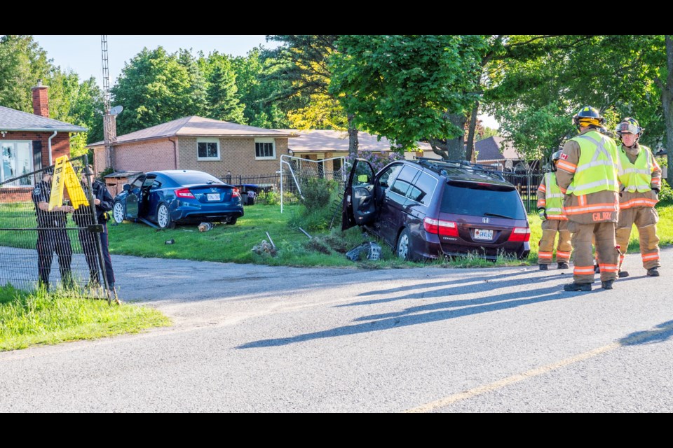 A two-vehicle crash on Line 11 in Bradford May 29. 