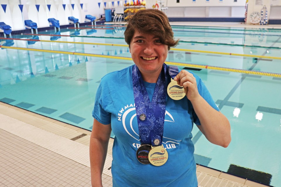 Beeton resident, Zoe Barnes, won one silver and two gold medals for swimming at the Special Olympics Provincial Spring Games in May, and spends much of her time training at the BWG Leisure Centre where’s she’s seen on Friday, June 7.