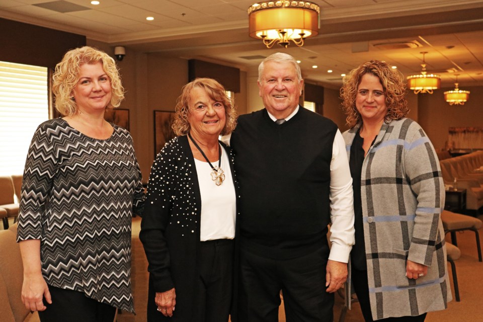 From left: Jodi Ben, Joan Skwarchuk, Bill Skwarchuk and Jill Skwarchuk-Tiano stand in one of the visitation rooms at Skwarchuk Funeral Homes in Bradford on June 11.