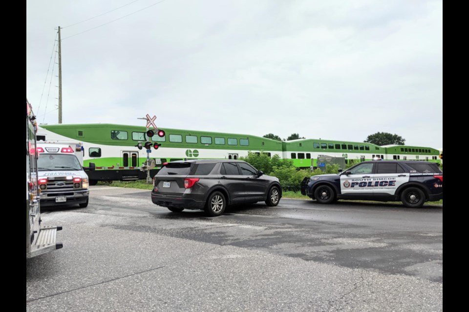 Emergency crews handle a fatality along GO Transit's Barrie line. 