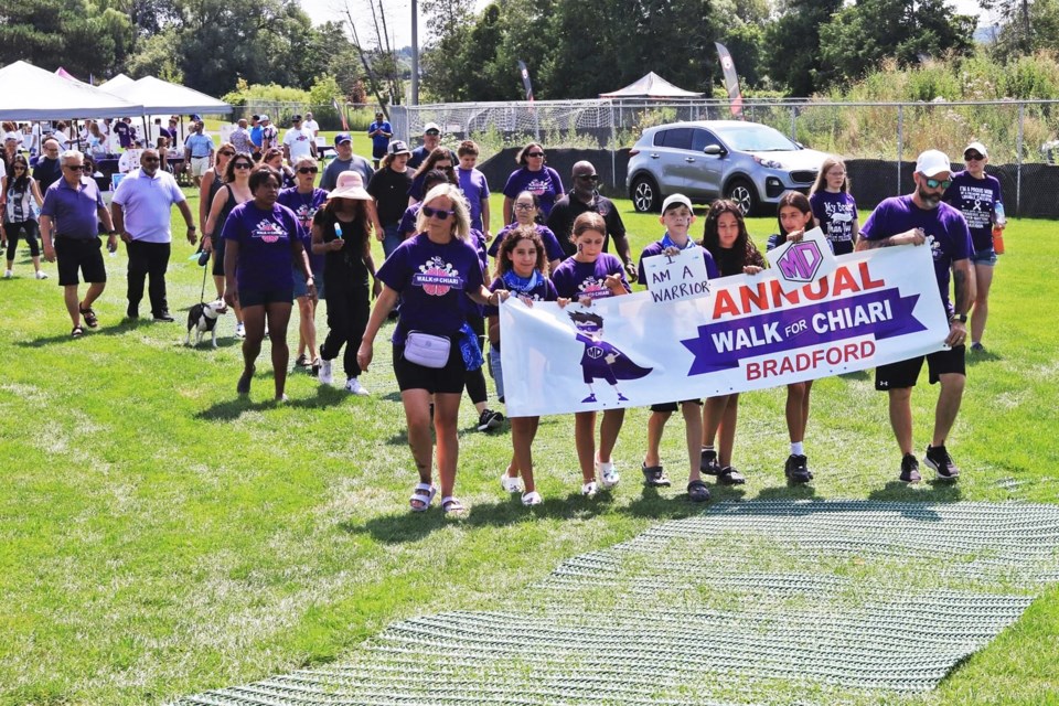 The sixth annual Walk for Chiari sets off from the Bradford and District Memorial Community Centre in Bradford on July 20, 2024.