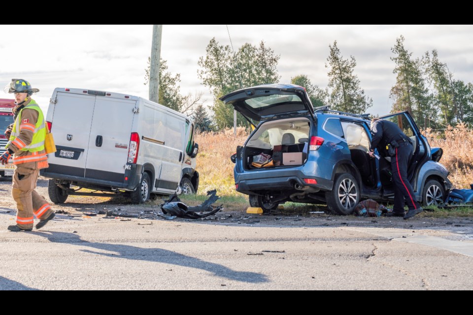 Emergency crews responded to a crash at Line 9 and County Road 27 in Bradford Nov. 13. 