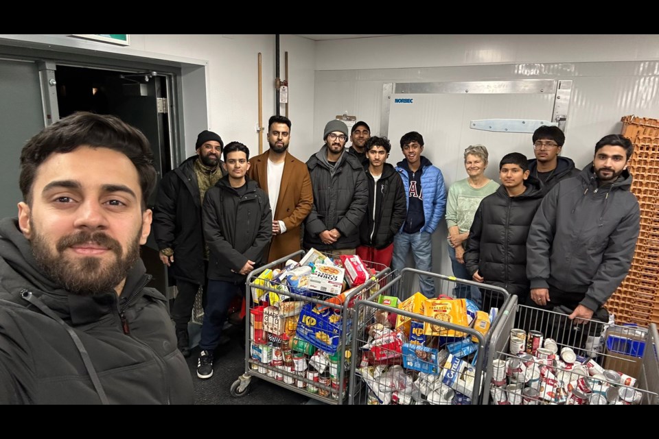 Members from the Bradford chapter of Ahmadiyya Muslim Youth Association of Canada collected and donated more than 900 kg of food for Bradford’s Helping Hand Food Bank over the last two weekends, after running a collection counter at the local Walmart.