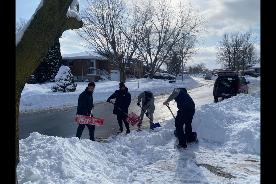 Members of the Bradford chapter of the Ahmadiyya Muslim Youth Association volunteered to clear the driveways of seniors and other vulnerable residents in Bradford both ahead of and following a snow storm that hit Feb. 15 to 17.