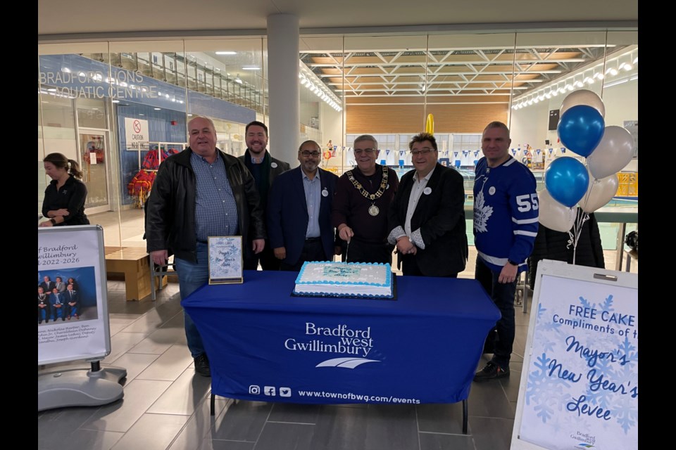 Coun. Ben Verkaik, Coun. Jonathan Scott, Deputy Mayor Raj Sandhu, Mayor James Leduc, Coun. Peter Dykie, and Coun. Joseph Giordano welcomed residents to the Mayor’s Levee.