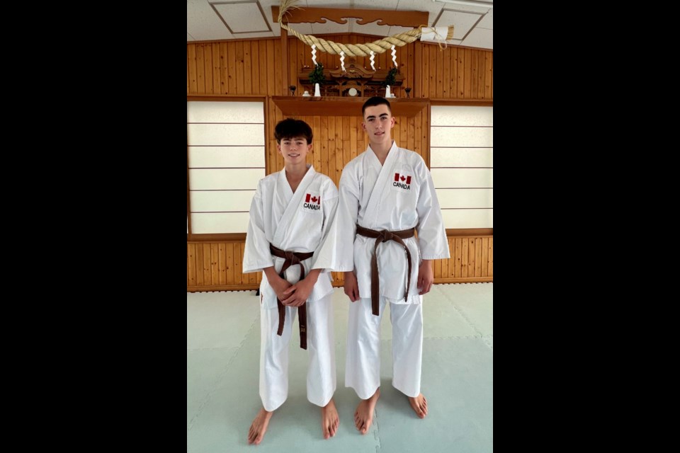 Devon and Colton Burd happily represented Canada during the world karate championships in Japan last month.