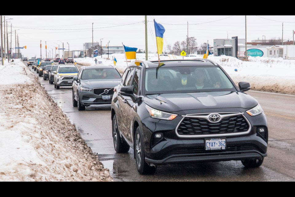 The Ukrainian Community of Bradford held a car rally on Saturday to mark the 3rd anniversary of Russia's invasion of Ukraine