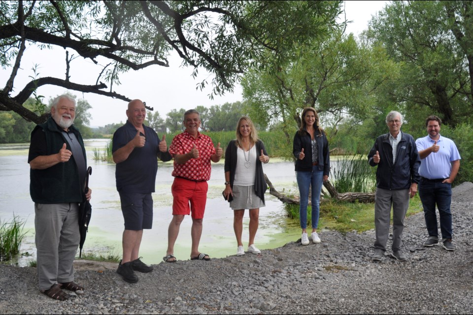 (Left-Right) BWG Councillor Gary Lamb, Councillor Mark Contois, Deputy Mayor James Leduc, EG Councillor Loralea Carruthers, MPP Caroline Mulroney, BWG Mayor Rob Keffer, and Councillor Jonathan Scott - Holland River