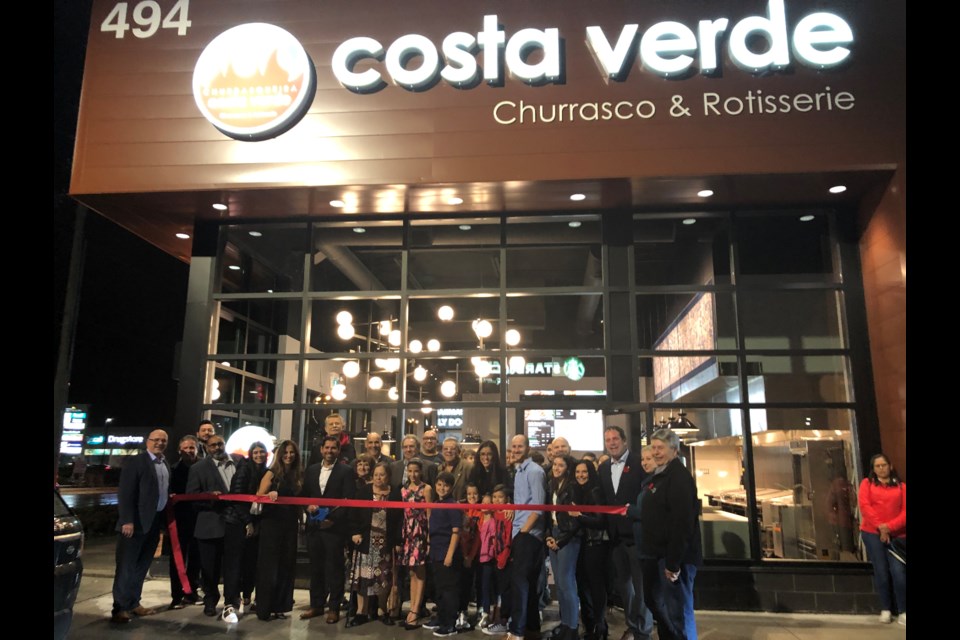 Marco and Marta Berenguer with family, friends and members of council celebrate the opening of new Portuguese restaurant in Bradford, Costa Verde. Natasha Philpott/BradfordToday