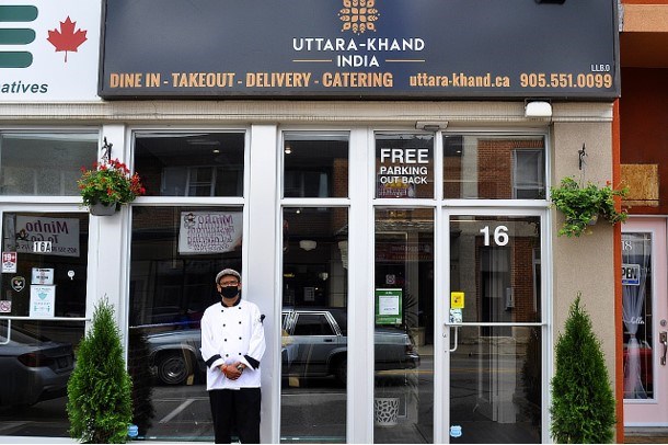 Chef and Owner of Uttara Khand, Balwant Rathour poses in front of his new Indian Restaurant: Uttara Khand (named after his home town in Northern India). Jackie Kozak for BradfordToday