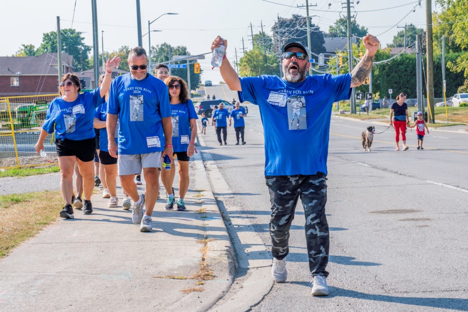 As part of the 44th Terry Fox Run in Bradford on Sunday morning, the Veni Vedi Vici team, led by Sam Vitulli (front right) had raised $1,635 as of Monday morning — more than any other team according to event organizer, Laura Vree.