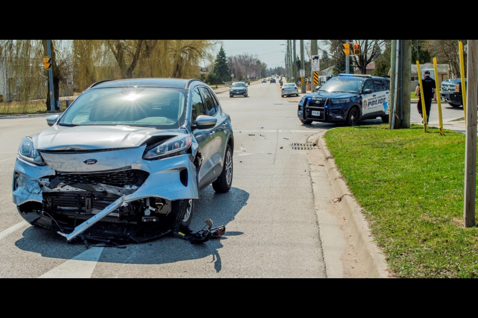 A two-vehicle crash occurred Thursday at Simcoe Road and Line 6 in Bradford.