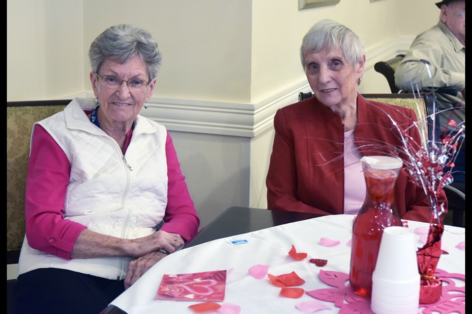 The theme was red and white, at the Valentine's Day social at Lakeside Retirement. Miriam King/Bradford Today