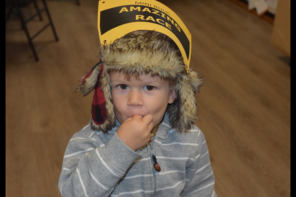 Levi decided to wear his Amazing Race bib on his hat. Miriam King/BradfordToday