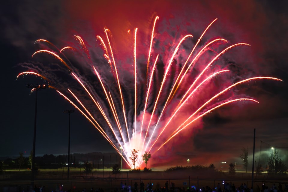 A spectacular fireworks display concluded Saturday's Canada Day festivities in Bradford.