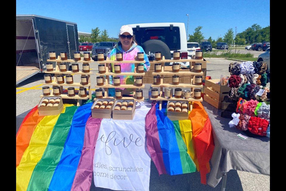 onefive1 with their candles and scrunchies at the market