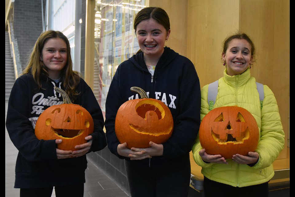 Carved pumpkins, inspired by tradition - and minions - at the BWG Leisure Centre. Miriam King/Bradford Today