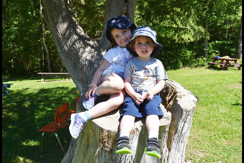 Kids take a break from the activities at the National Trails Day celebration and Hike for Health at Scanlon. Miriam King/Bradford Today