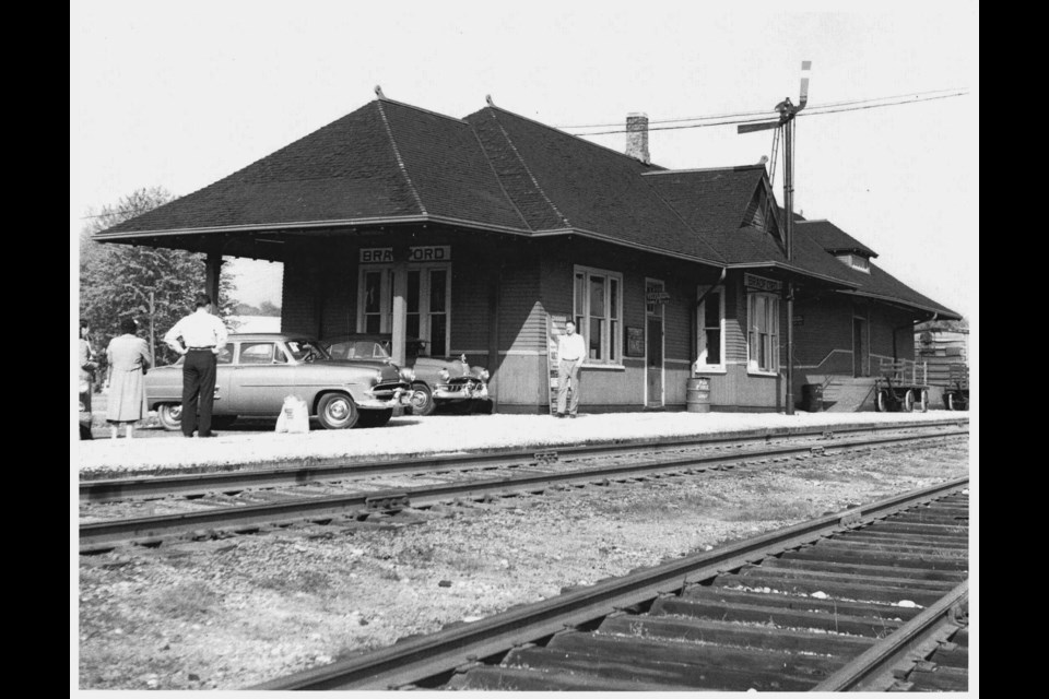 The Bradford train station as it appeared in the 1950s.