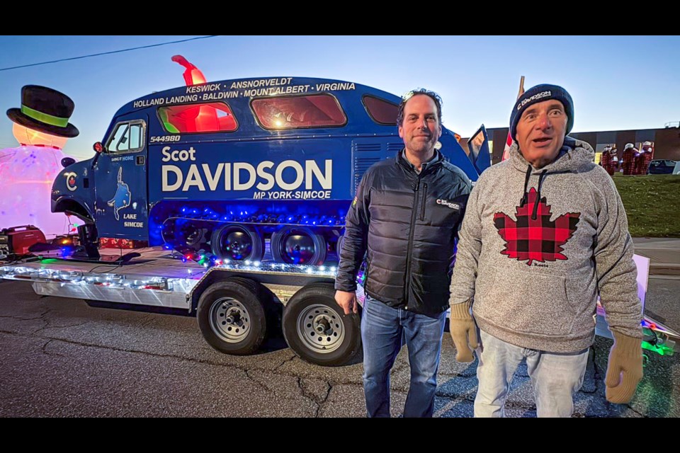 MP York-Simcoe Scott Davidson and Jim Collier get ready for the parade start