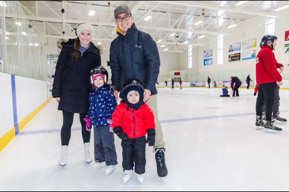 Michelle and John Davies brought their little ones, Caleb and Chloe out to enjoy the Free Skate at the BWG Leisure Centre for Family Day. Dave Kramer for BradfordToday.