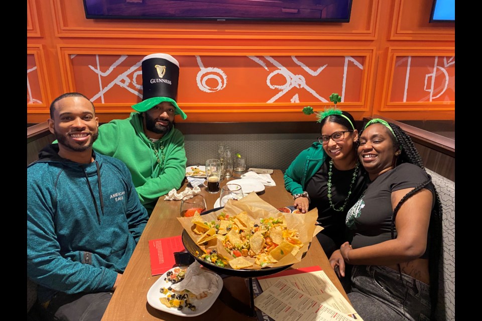 Celebrating St. Patrick's Day at Boston Pizza. Natasha Philpott/BradfordToday