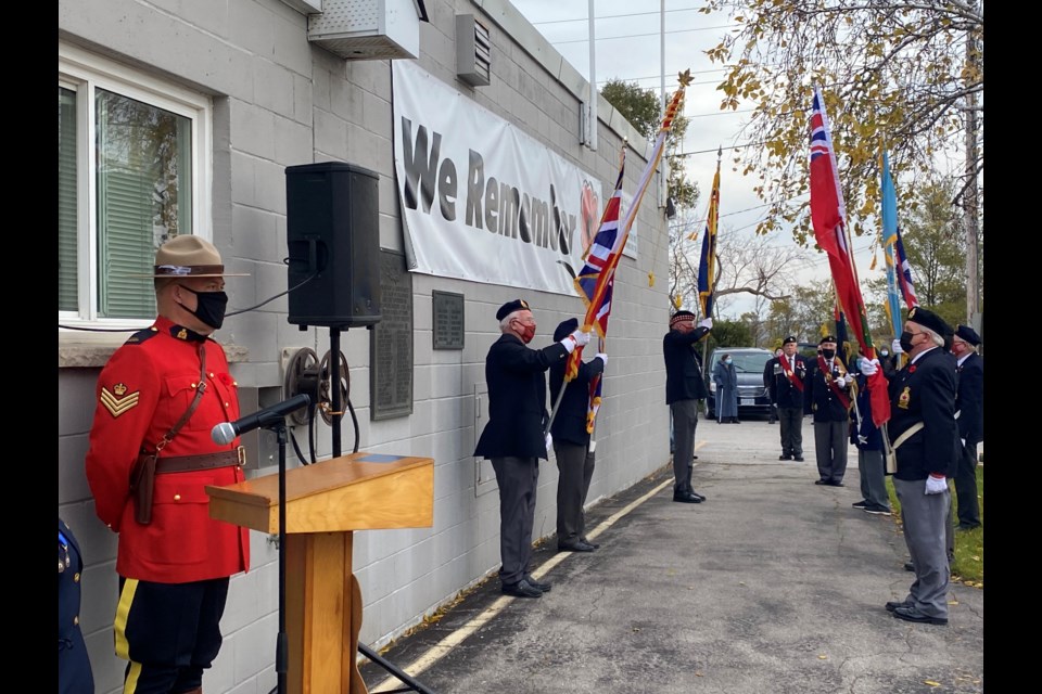 The Colour Party at the Remembrance Day event 2021