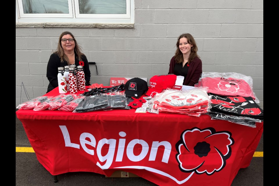 Poppy merchandise for sale at Bradford Legion