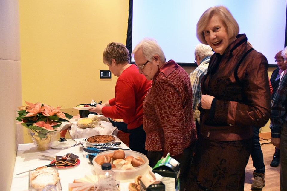 BWG Local History Association member Ann Campbell at the annual Christmas Potluck. Miriam King/Bradford Today