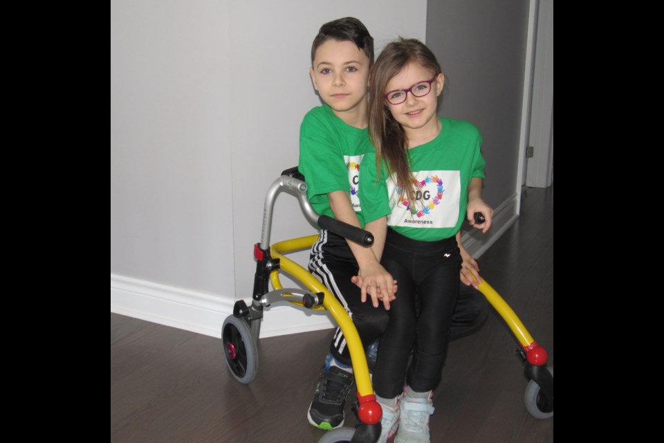 Brother and sister Cristian, 7 and Mia, 5, were both diagnosed at a young age with the rare disease Congenital Disorders of Glycosylation (CDG). Submitted Photo