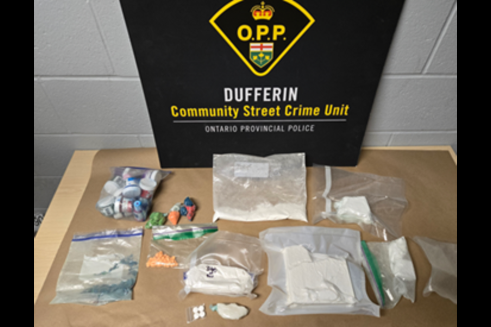 Officers from the Dufferin OPP have seized drugs, firearms, and related items following search warrants executed at residences in Bradford and Shelburne between Feb. 19-25, 2025. 