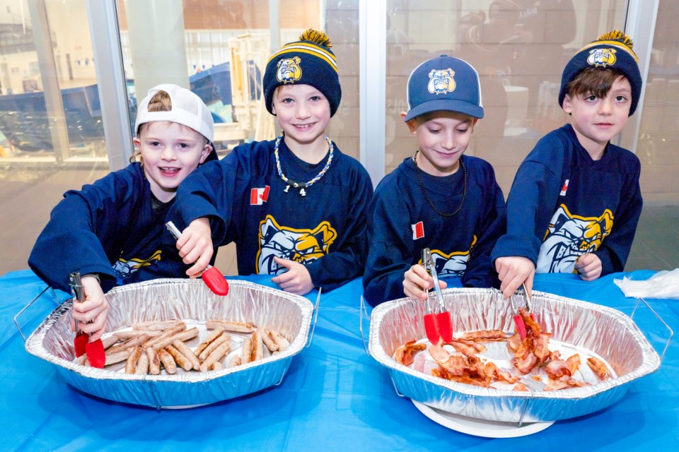 The U8 MD Bradford Bulldogs served up a pancake breakfast to the U5 Timbits and First Shift teams Saturday at the BWG Leisure Centre.