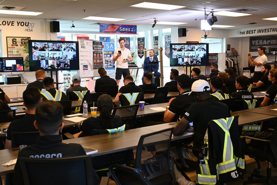 Morning meetings bring the teams together to learn and discuss changes in the rankings.