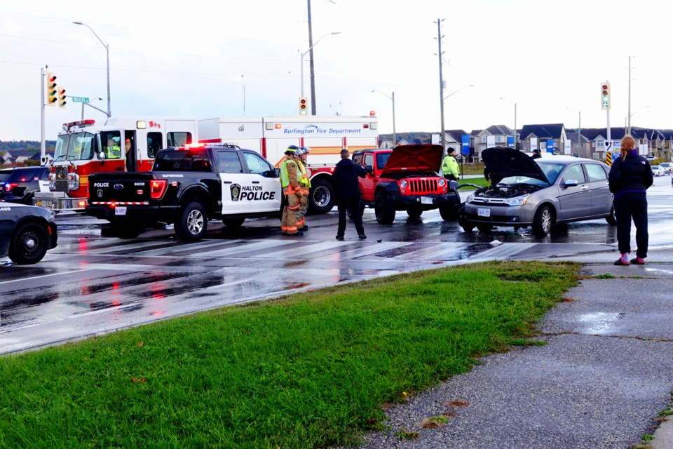 Halton Police are investigating the crash at Dundas Street and Walkers Line.