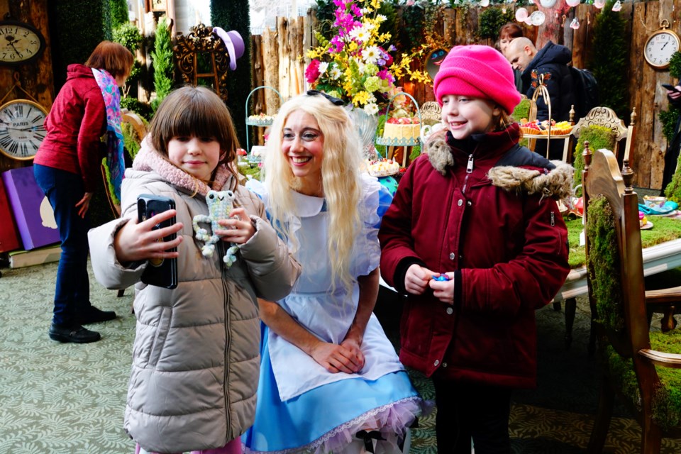 Selfies anyone? Alice (North Fire Circus) poses with Frances (left) and Gracie.