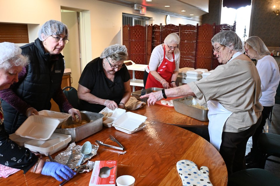 Local Ukrainian residents came to help prepare and serve the dinners.