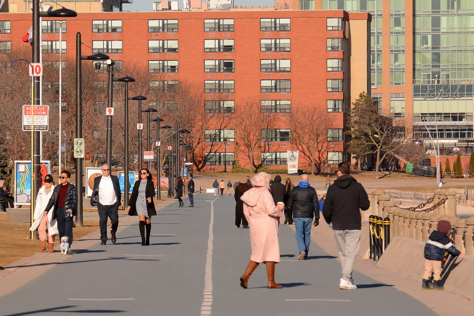 The sun and warm temperatures drew crowds of people to Spencer Smith Park.